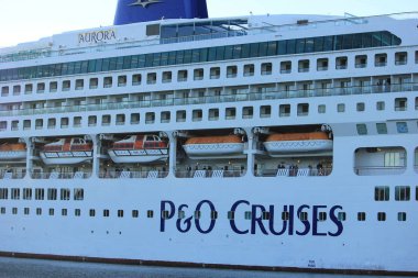 Velsen, Hollanda - 31 Mayıs 2017: Aurora P ve O yolculukları