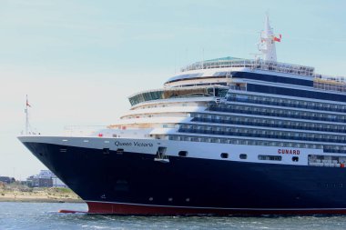 IJmuiden, Hollanda - 5th Haziran 2017: Kraliçe Victoria, Cunard