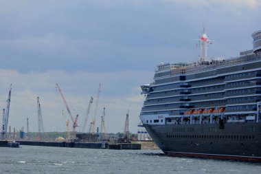 IJmuiden, Hollanda - 5th Haziran 2017: Kraliçe Victoria, Cunard