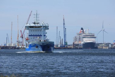 IJmuiden, Hollanda - 5th Haziran 2017: Kraliçe Victoria, Cunard