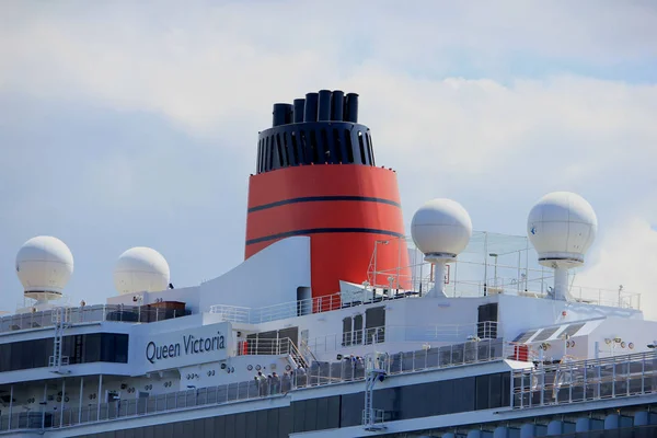 IJmuiden, Holandia - 5 czerwca 2017: Królowej Wiktorii, Cunard — Zdjęcie stockowe