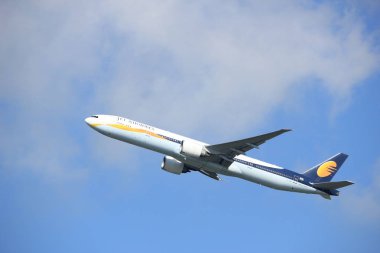 Amsterdam Hollanda - 23 Eylül 2017: Vt-Jeh Jet Airways Boeing 777-35r