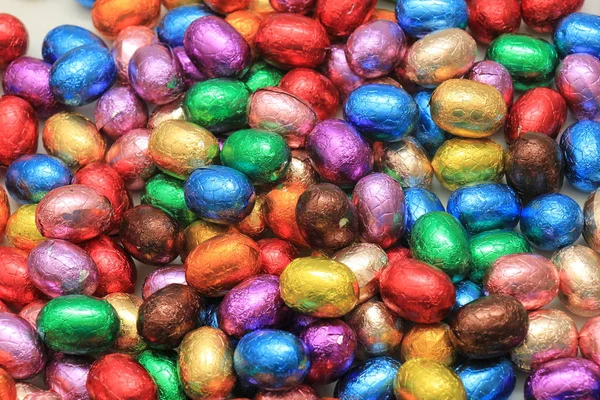 Colored Chocolate easter eggs — Stock Photo, Image