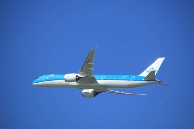 Amsterdam Hollanda - 23 Eylül 2017: Ph-Bhl Klm 787-9 Dreamliner
