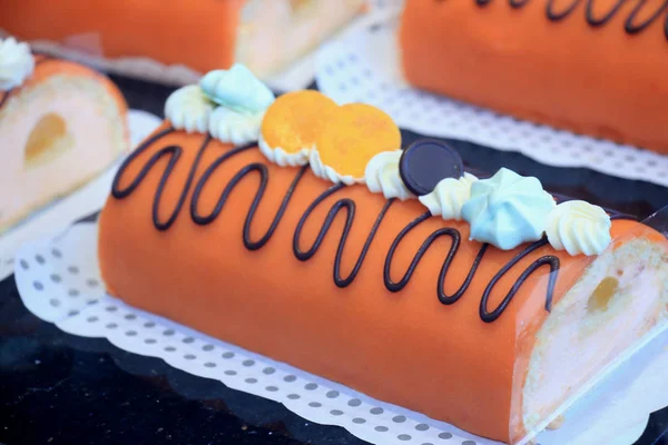 Orange marzipan confectionery — Stock Photo, Image