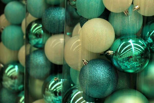 Teal Christmas ornaments — Stock Photo, Image