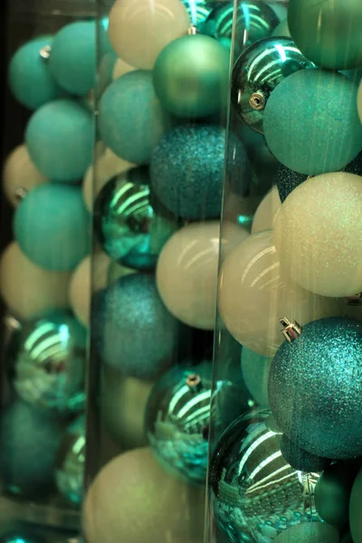 Teal Christmas ornaments — Stock Photo, Image