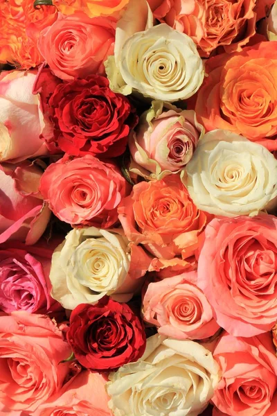 Mixed Bridal Bouquet Various Shades Orange Pink — Stock Photo, Image