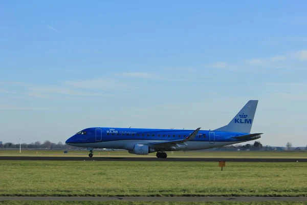 Άμστερνταμ Ολλανδία Ιανουαρίου 2018 Exj Klm Cityhopper Embraer Erj 175 — Φωτογραφία Αρχείου