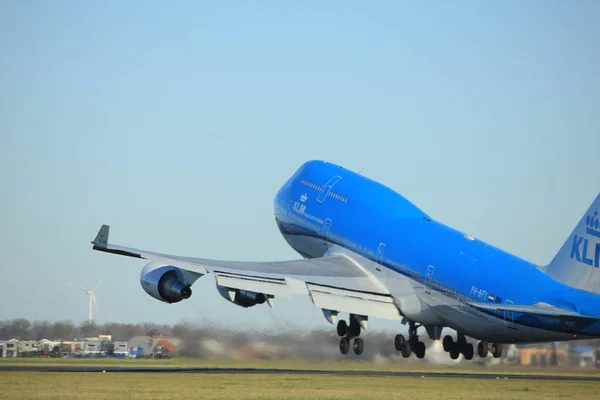 Amsterdam, Holandia - 7 stycznia 2018: Ph-Bfy Klm Boeing 747 — Zdjęcie stockowe
