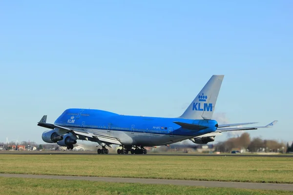 Ámsterdam Países Bajos - 7 de enero de 2018: PH-BFC KLM Boeing 747 — Foto de Stock