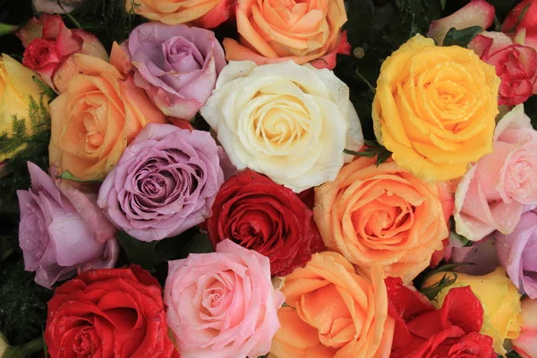 Mixed wedding roses — Stock Photo, Image