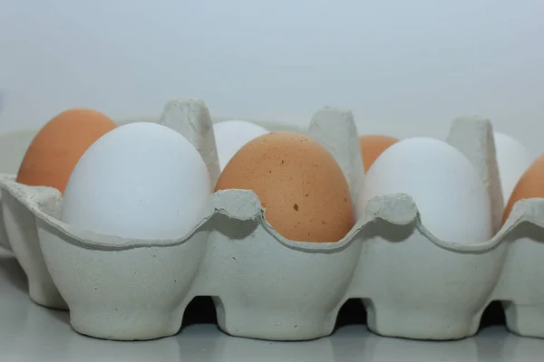 Eggs in a carton box — Stock Photo, Image