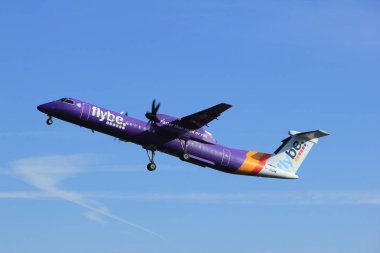 Amsterdam Hollanda - 24th Şubat 2018: G-Jedm Flybe De Havilland Kanada