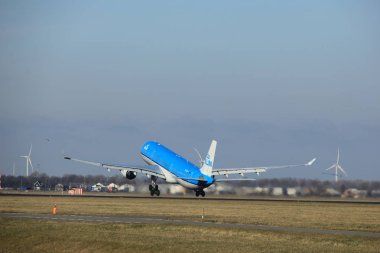 Amsterdam Hollanda - 24th Şubat 2018: Ph-Akd Royal Klm Hollanda Hava Yolları Airbus A330-300