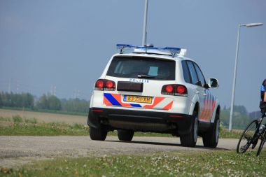 Amsterdam, Hollanda: 6 Mayıs 2017: Hollandaca polis araba