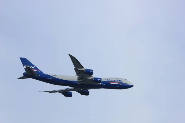 Ámsterdam Países Bajos - 4 de marzo de 2018: VQ-BWY Silk Way West Airlines Boeing 747-8F — Foto de Stock