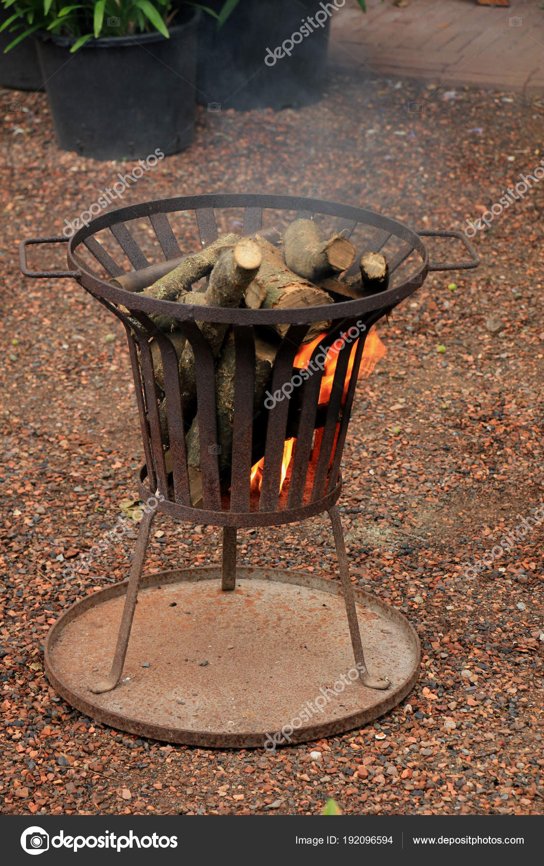 Outdoor Iron Firepit Stock Photo C Portosabbia 192096594