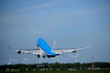 Amsterdam Hollanda - 4 Mayıs 2018: Ph-Bft Klm Royal Dutch Airlines Boeing 747 - 400m