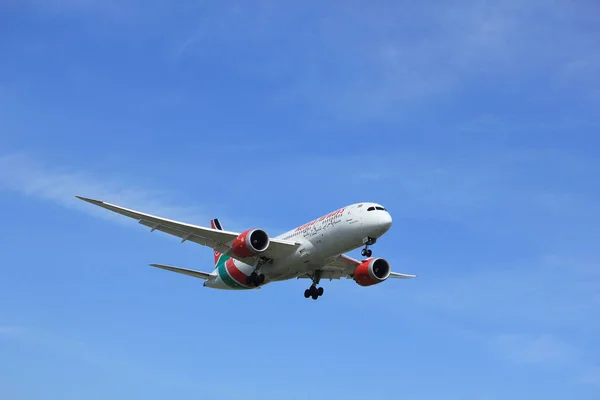 Ámsterdam Países Bajos - 19 de abril de 2018: 5Y-KZC Kenya Airways Boeing — Foto de Stock