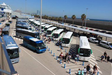 Barselona, İspanya - 24 Eylül 2019: Tur arabaları