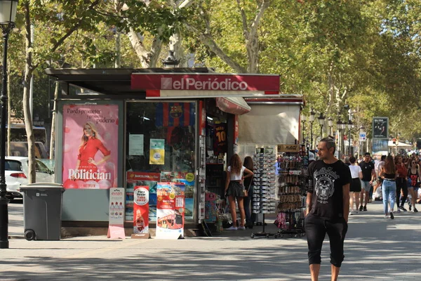 2019年9月29日，西班牙巴塞罗那：巴塞罗那的Kiosk — 图库照片