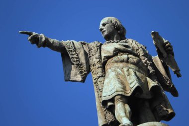 Barselona, İspanya - 29 Eylül 2019: Kristof Kolomb anıtı