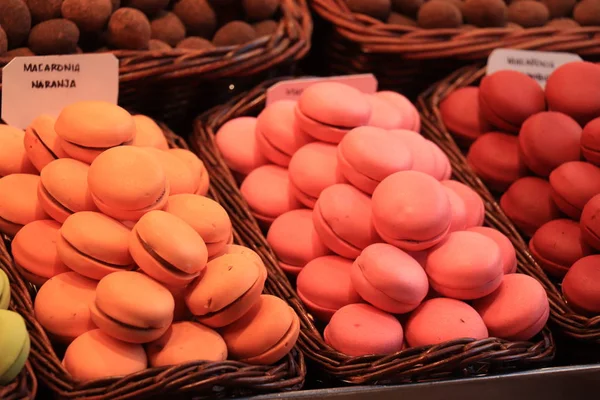 Macarons na displeji — Stock fotografie
