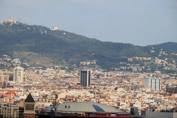 Вид с воздуха в Барселоне — стоковое фото