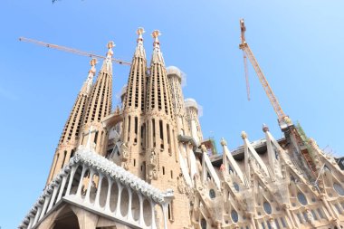 Barselona, İspanya - 28 Eylül 2019: Sagrada Familia