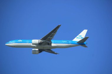 Amsterdam Hollanda - 23 Eylül 2017: Ph-Bqb Klm Boeing 777-200