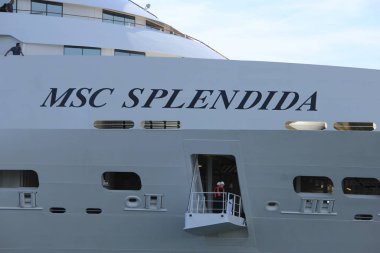 IJmuiden, Hollanda-10 Eylül, 2016: msc Splendida detay
