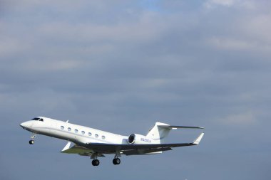 Amsterdam Hollanda - 7 Nisan 2017: N605ch özel Gulfstream