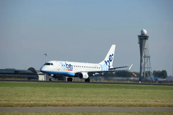 Amsterdam Hollanda Ağustos 2016 Fbjd Flybe Embraer Erj 175Std — Stok fotoğraf