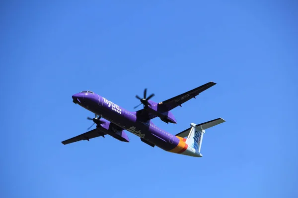 Amsterdam Holandia 2018 Maja Jelcz Flybe Havilland Kanada Dhc 400 — Zdjęcie stockowe