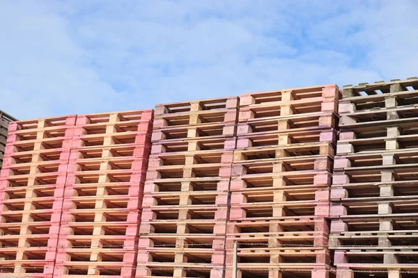 Stacked Wooden Pallets Pallet Storage — Stock Photo, Image