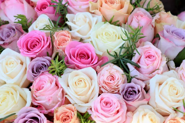 Змішані Рожеві Троянди Квітковому Прикрасі Весілля — стокове фото