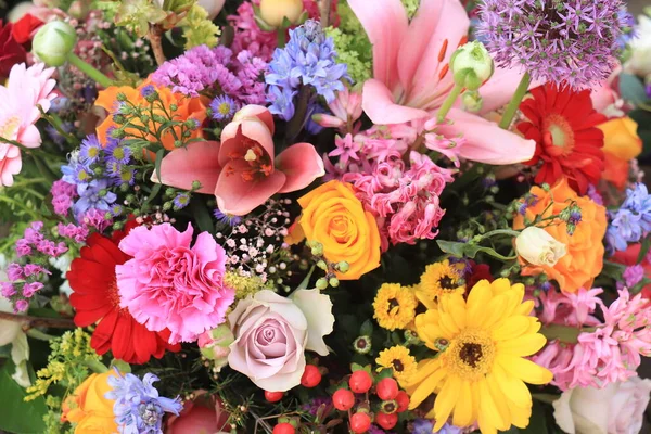 Arranjo Flor Mista Várias Flores Cores Diferentes Para Casamento — Fotografia de Stock