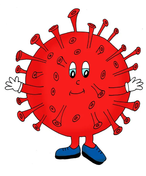 Coronavirus Personnage Concept Bande Dessinée Pour Arrêter Épidémie Maladie Corona — Photo