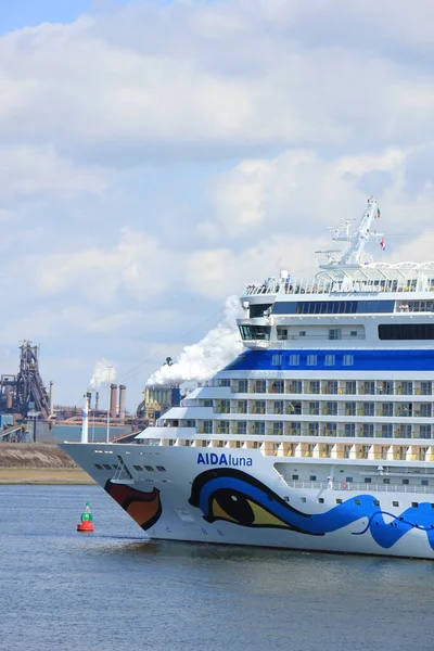 Ijmuiden Hollanda Nisan 2017 Aida Luna Demirledi Felison Cruise Terminal — Stok fotoğraf