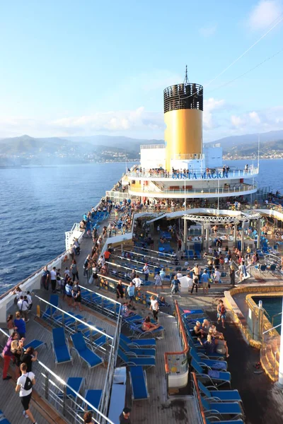 Savona Italy September 26Th 2019 Costa Magica Passengers Ship Pool — Stock Photo, Image