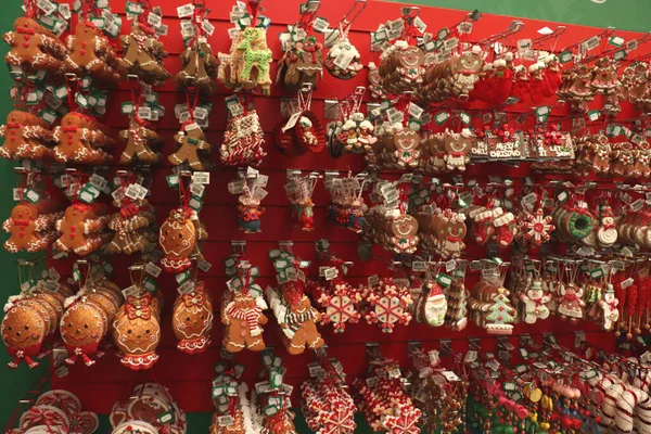 Aalsmeer Holanda Novembro 2018 Decorações Natal Pão Gengibre Uma Loja — Fotografia de Stock
