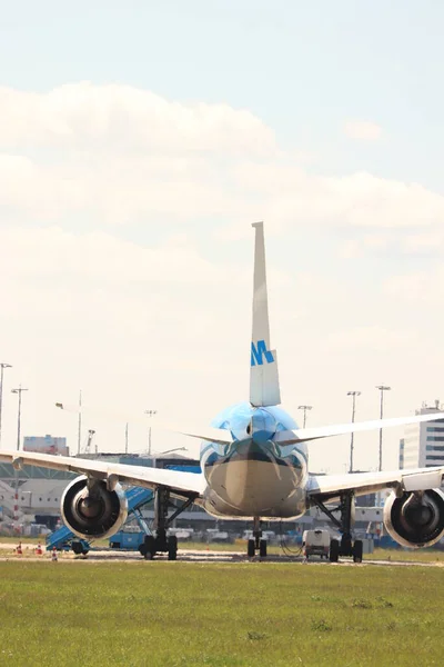 암스테르담 Schiphol Netherlands May 2020 Airport Corona Lockdown 비행기의 제한되어 — 스톡 사진