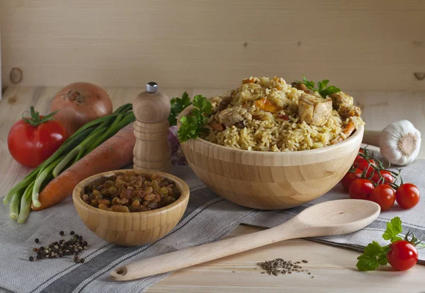 Pilaf com carne — Fotografia de Stock