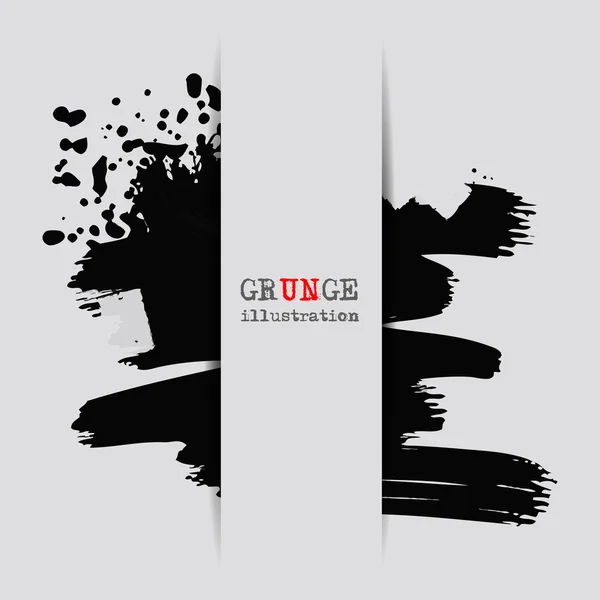 Grunge-Banner mit inky Dribble-Streifen mit Kopierraum — Stockvektor