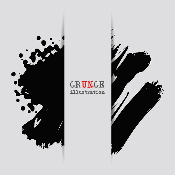 Grunge-Banner mit inky Dribble-Streifen mit Kopierraum — Stockvektor