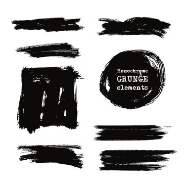 Vektör siyah fırça darbeleri ayarla.