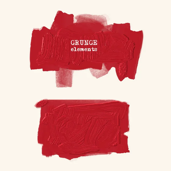 Conjunto de pintura roja, tinta, grunge, pinceladas sucias . — Archivo Imágenes Vectoriales