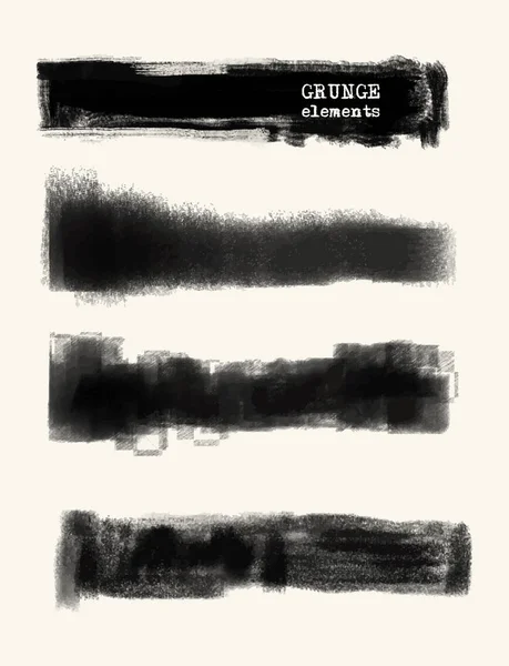 Ensemble vectoriel de coups de pinceau noir . — Image vectorielle