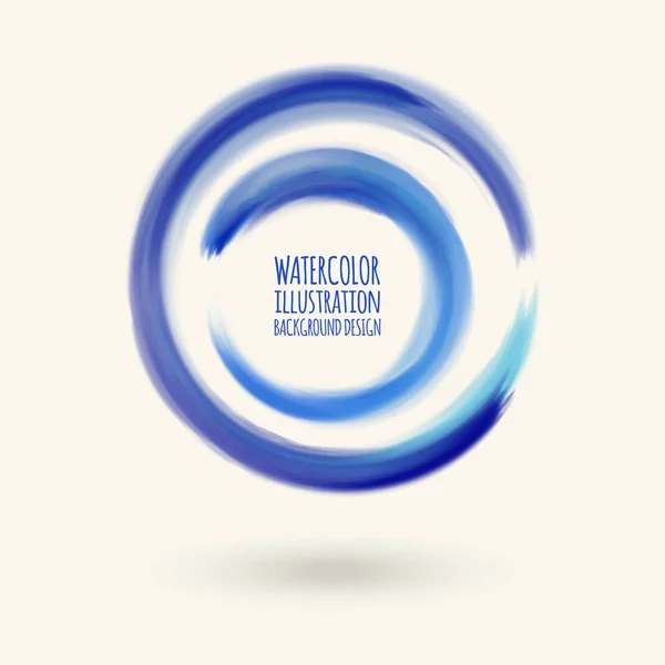 Голубой круглый акварельный фон — стоковый вектор
